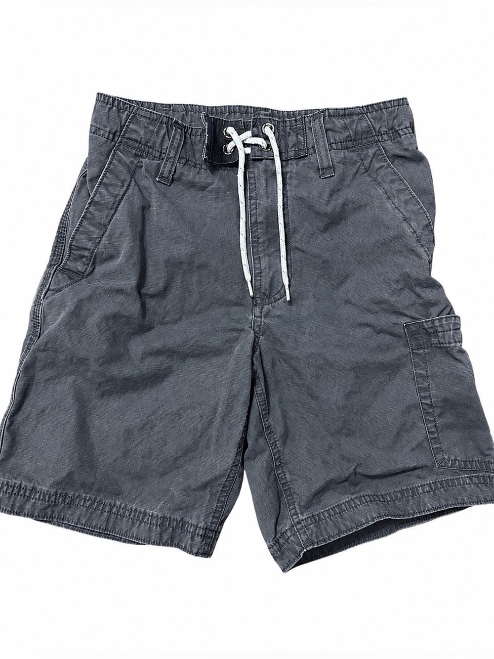 2011 GAP Kids Ripstop Cargo Shorts Gray Size 6 Slim Drawstring 100% Cotton